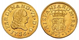 Ferdinand VI (1746-1759). 1/2 escudo. 1756/5. Sevilla. PJ. (Cal-579). Au. 1,74 g. Some original luster remaining. Almost XF. Est...200,00. 


SPANI...