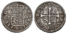 Charles III (1759-1788). 1/2 real. 1770. Madrid. PJ. (Cal-155). Ag. 1,41 g. Choice VF. Est...40,00. 


SPANISH DESCRIPTION: Carlos III (1759-1788)....