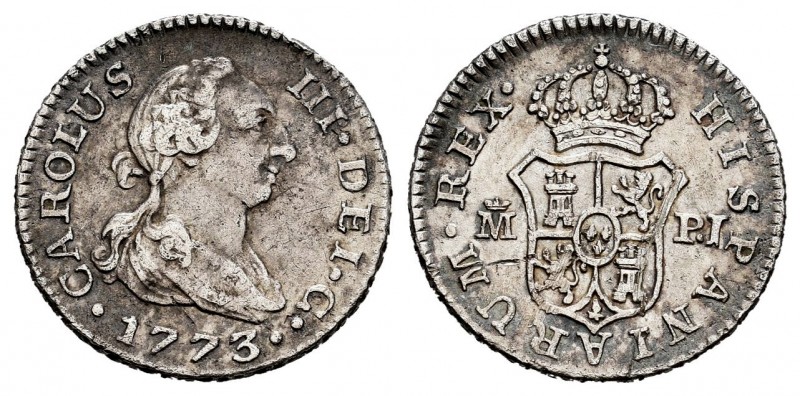 Charles III (1759-1788). 1/2 real. 1773. Madrid. PJ. (Cal-158). Ag. 1,44 g. VF. ...