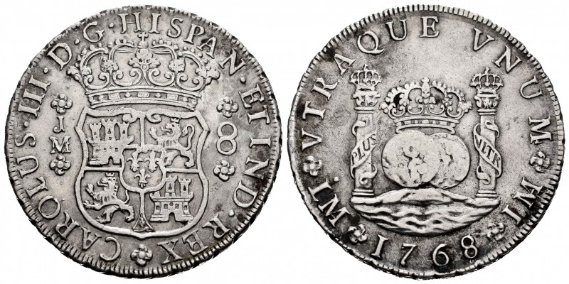 Charles III (1759-1788). 8 reales. 1768. Lima. JM. (Cal-1028). Ag. 26,60 g. Pell...