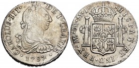 Charles III (1759-1788). 8 reales. 1787. Lima. MI. (Cal-1057). Ag. 27,24 g. VF. Est...65,00. 


SPANISH DESCRIPTION: Carlos III (1759-1788). 8 real...