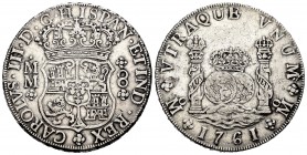 Charles III (1759-1788). 8 reales. 1761. México. MM. (Cal-1075). Ag. 26,97 g. Cross between H and I. VF/Almost VF. Est...250,00. 


SPANISH DESCRIP...