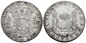 Charles III (1759-1788). 8 reales. 1762. México. MM. (Cal-1080). Ag. 26,81 g. Cross between H and I. Scratches. VF. Est...200,00. 


SPANISH DESCRI...