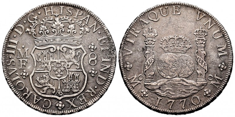 Charles III (1759-1788). 8 reales. 1770. México. MF. (Cal-912). Ag. 24,78 g. Cle...