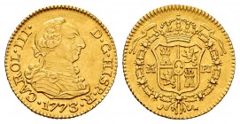 Charles III (1759-1788). 1/2 escudo. 1773. Madrid. PJ. (Cal-1258). Au. 1,79 g. A good sample. XF. Est...180,00. 


SPANISH DESCRIPTION: Carlos III ...