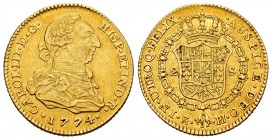 Charles III (1759-1788). 2 escudos. 1774. Madrid. PJ. (Cal-1546). Au. 6,71 g. Choice VF. Est...320,00. 


SPANISH DESCRIPTION: Carlos III (1759-178...