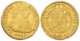 Charles III (1759-1788). 2 escudos. 1783. Popayán. SF. (Cal-1646). Au. 6,72 g. Almost VF/Choice VF. Est...300,00. 


SPANISH DESCRIPTION: Carlos II...