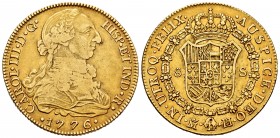 Charles III (1759-1788). 8 escudos. 1776. Madrid. PJ. (Cal-1692). (Cal onza-727). Au. 26,95 g. Rare. VF/Choice VF. Est...1600,00. 


SPANISH DESCRI...