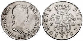 Ferdinand VII (1808-1833). 4 reales. 1819. Sevilla. CJ. (Cal-1126). Ag. 13,50 g. It was in hoop. F/Choice F. Est...50,00. 


SPANISH DESCRIPTION: F...