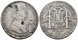 Ferdinand VII (1808-1833). "Proclamation" medal. 1808. Lima. (Vq-13287). (H-28). Ag. 26,97 g. 8 Reales module. Planchet flaws on obverse. Almost VF/VF...