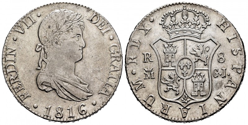 Ferdinand VII (1808-1833). 8 reales. 1816. Madrid. GJ. (Cal-1270). Ag. 26,94 g. ...