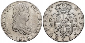 Ferdinand VII (1808-1833). 8 reales. 1816. Madrid. GJ. (Cal-1270). Ag. 26,94 g. Choice VF. Est...200,00. 


SPANISH DESCRIPTION: Fernando VII (1808...