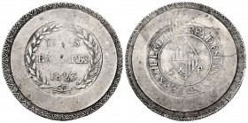 Ferdinand VII (1808-1833). 5 pesetas. 1823. Mallorca. (Cal-1302). Ag. 27,11 g. Legend REY D ESPAN E YND. Scarce. Choice VF. Est...250,00. 


SPANIS...