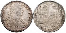 Ferdinand VII (1808-1833). 8 reales. 1809. México. TH. (Cal-1308). Ag. 26,95 g. Imaginary bust. VF. Est...100,00. 


SPANISH DESCRIPTION: Fernando ...
