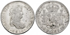 Ferdinand VII (1808-1833). 8 reales. 1816. México. JJ. (Cal-1331). Ag. 26,78 g. VF. Est...70,00. 


SPANISH DESCRIPTION: Fernando VII (1808-1833). ...