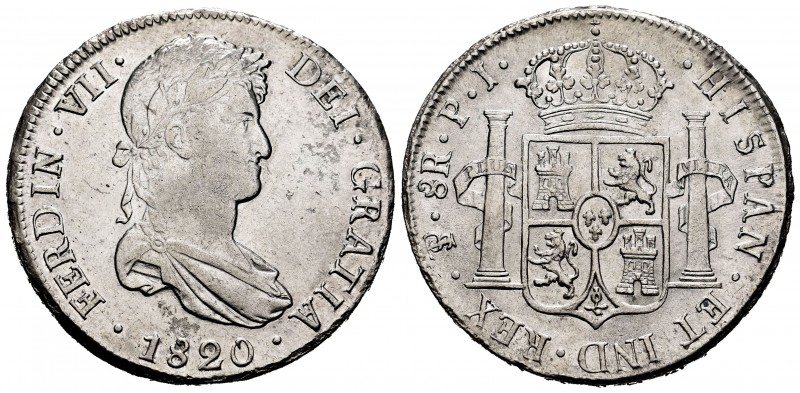 Ferdinand VII (1808-1833). 8 reales. 1820. Potosí. PJ. (Cal-1384). Ag. 27,07 g. ...