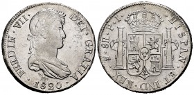Ferdinand VII (1808-1833). 8 reales. 1820. Potosí. PJ. (Cal-1384). Ag. 27,07 g. Attractive. It retains some luster. Almost XF. Est...120,00. 


SPA...