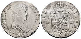 Ferdinand VII (1808-1833). 8 reales. 1816. Sevilla. CJ. (Cal-1417). Ag. 26,86 g. Stress marks on obverse. Choice VF. Est...120,00. 


SPANISH DESCR...