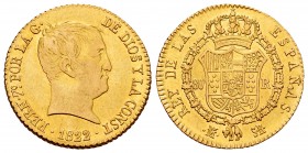 Ferdinand VII (1808-1833). 80 reales. 1822. Madrid. SR. (Cal-1641). Au. 6,67 g. "Cabezon" type. Choice VF. Est...375,00. 


SPANISH DESCRIPTION: Fe...