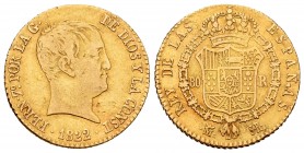Ferdinand VII (1808-1833). 80 reales. 1822. Madrid. SR. (Cal-1641). Au. 6,67 g. "Cabezon" type. Almost VF/VF. Est...300,00. 


SPANISH DESCRIPTION:...