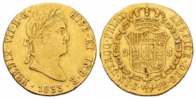 Ferdinand VII (1808-1833). 2 escudos. 1833. Sevilla. JB. (Cal-1691). Au. 6,74 g. VF. Est...300,00. 


SPANISH DESCRIPTION: Fernando VII (1808-1833)...