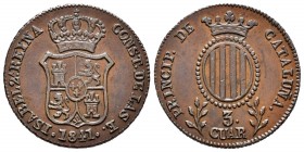 Elizabeth II (1833-1868). 3 quartos. 1841. Barcelona. (Cal-9). Ae. 7,18 g. Choice VF. Est...40,00. 


SPANISH DESCRIPTION: Isabel II (1833-1868). 3...