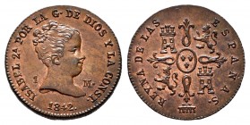Elizabeth II (1833-1868). 1 maravedi. 1842. Segovia. (Cal-35). Ae. 1,35 g. Almost UNC. Est...100,00. 


SPANISH DESCRIPTION: Isabel II (1833-1868)....