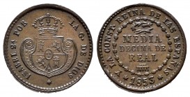 Elizabeth II (1833-1868). 1/2 decima de real. 1853. Segovia. (Cal-140). Ae. 20,05 g. AU. Est...65,00. 


SPANISH DESCRIPTION: Isabel II (1833-1868)...