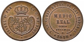 Elizabeth II (1833-1868). 1/2 real. 1848. Madrid. (Cal-152). Ae. 18,51 g. XF. Est...170,00. 


SPANISH DESCRIPTION: Isabel II (1833-1868). 1/2 real...