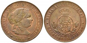 Elizabeth II (1833-1868). 5 céntimos de escudo. 1868. Barcelona. OM. (Cal-245). Ae. 12,29 g. It retains some minor luster. XF. Est...65,00. 


SPAN...