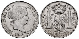 Elizabeth II (1833-1868). 10 reales. 1863. Madrid. (Cal-540). Ag. 12,86 g. Minor nicks on edge. VF. Est...50,00. 


SPANISH DESCRIPTION: Isabel II ...