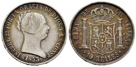 Elizabeth II (1833-1868). 10 reales. 1853/1. Sevilla. (Cal-550). Ag. 12,81 g. Overdate. VF/Choice VF. Est...90,00. 


SPANISH DESCRIPTION: Isabel I...