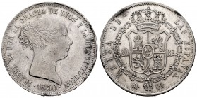 Elizabeth II (1833-1868). 20 reales. 1850. Madrid. CL. (Cal-591). Ag. 25,98 g. Minor nicks. Choice VF. Est...200,00. 


SPANISH DESCRIPTION: Isabel...