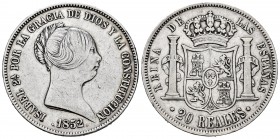 Elizabeth II (1833-1868). 20 reales. 1852. Madrid. (Cal-594). Ag. 25,91 g. VF. Est...100,00. 


SPANISH DESCRIPTION: Isabel II (1833-1868). 20 real...