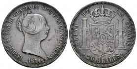 Elizabeth II (1833-1868). 20 reales. 1854. Madrid. (Cal-596). Ag. 25,99 g. Minor nicks. Choice VF. Est...110,00. 


SPANISH DESCRIPTION: Isabel II ...
