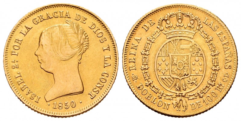 Elizabeth II (1833-1868). Doblon of 100 reales. 1850. Madrid. CL. (Cal-757). Au....