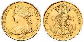 Elizabeth II (1833-1868). 100 reales. 1862. Madrid. (Cal-789). Au. 8,38 g. Cleaned. Almost XF. Est...350,00. 


SPANISH DESCRIPTION: Isabel II (183...