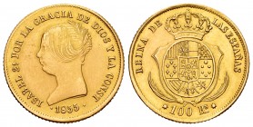 Elizabeth II (1833-1868). 100 reales. 1855. Sevilla. (Cal-796). Au. 8,27 g. Cleaned. Almost XF/XF. Est...375,00. 


SPANISH DESCRIPTION: Isabel II ...
