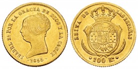 Elizabeth II (1833-1868). 100 reales. 1855. Sevilla. (Cal-796). Au. 8,41 g. Original luster. XF/AU. Est...400,00. 


SPANISH DESCRIPTION: Isabel II...