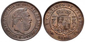 Carlos VII (1872-1876). 5 céntimos. 1875. Oñate. (Cal-2). Ae. 4,93 g. XF. Est...150,00. 


SPANISH DESCRIPTION: Centenario de la Peseta (1868-1931)...