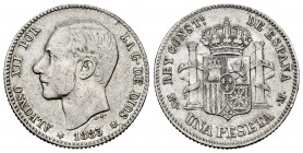 Alfonso XII (1874-1885). 1 peseta. 1883*18-83. Madrid. MSM. (Cal-21). Ag. 4,87 g. Almost VF. Est...60,00. 


SPANISH DESCRIPTION: Centenario de la ...