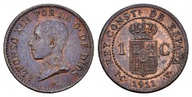 Alfonso XIII (1886-1931). 1 centimo. 1911*1. Madrid. PCV. (Cal-3). Ae. 0,93 g. Almost UNC. Est...60,00. 


SPANISH DESCRIPTION: Centenario de la Pe...
