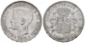 Alfonso XIII (1886-1931). 1 peso. 1895. Puerto Rico. PGV. (Cal-128). Ag. 24,93 g. Minor nicks. Rare. Choice VF. Est...350,00. 


SPANISH DESCRIPTIO...