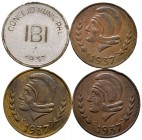 Civil War (1936-1939). 1937. Ibi (Alicante). (Cal-16, 17, 18, 19). Serie of 4 values, 1 peseta y 25 centimos. Scarce. VF/Choice VF. Est...280,00. 

...