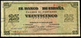 25 pesetas. 1938. Burgos. (Ed 2017-430a). May 20, Giralda de Sevilla. Serie F. Choice VF. Est...40,00. 


SPANISH DESCRIPTION: 25 pesetas. 1938. Bu...