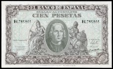100 pesetas. 1940. Madrid. (Ed 2017-438a). January 9, Christopher Columbus. Serie H. XF. Est...50,00. 


SPANISH DESCRIPTION: 100 pesetas. 1940. Ma...