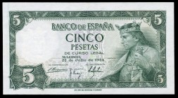 5 pesetas. 1954. Madrid. (Ed 2017-466a). July 22, Alfonso X the Wise. Serie B. UNC. Est...20,00. 


SPANISH DESCRIPTION: 5 pesetas. 1954. Madrid. (...