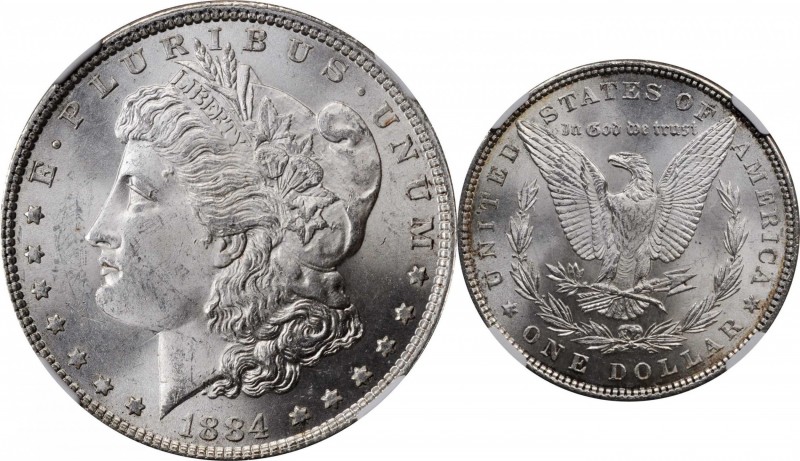 Morgan Silver Dollar

1884 Morgan Silver Dollar. VAM-5. Hot 50 Variety. Double...