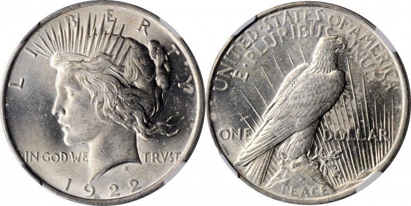 Peace Silver Dollar

1922 Peace Silver Dollar. VAM-2A. Top 50 Variety. Earring...