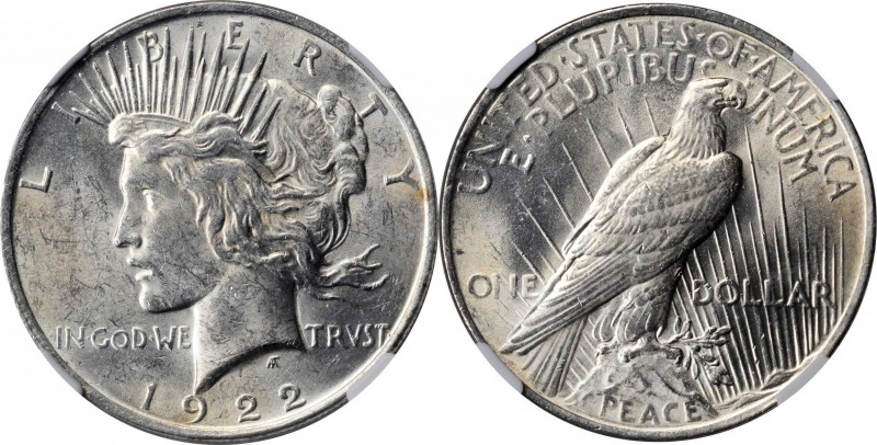 Peace Silver Dollar

Lot of (2) 1922 Peace Silver Dollars. VAM-7. Top 50 Varie...